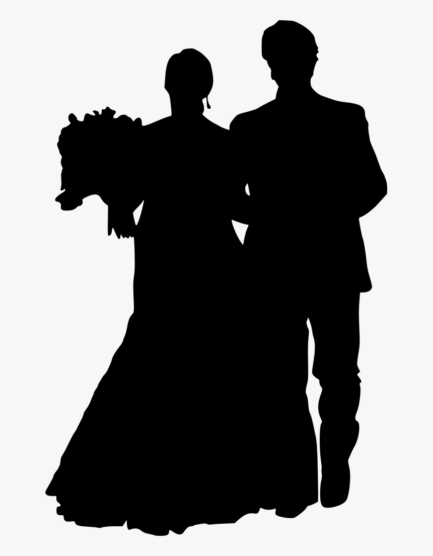 Bride And Groom Silhouette - Silhouette, HD Png Download, Free Download