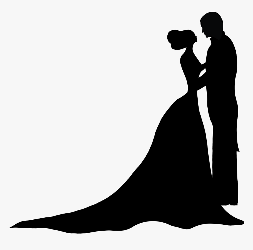 Vector Transparent Library Bride Clipart Silhouette - Silhouettes Of Bride And Grooms, HD Png Download, Free Download