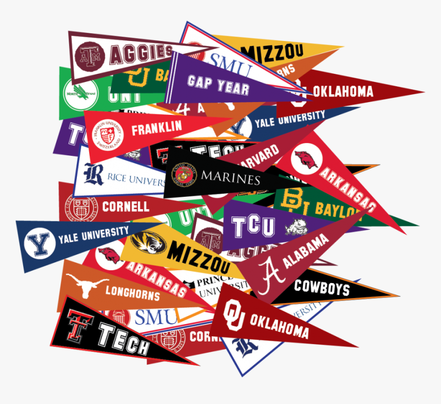 Texas College Pennants Png Transparent Png , Png Download - Transparent College Pennant Clipart, Png Download, Free Download