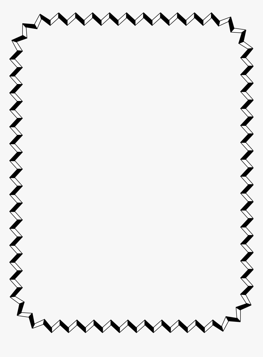 Zigzag Border Clip Arts - Page Border Black And White, HD Png Download, Free Download