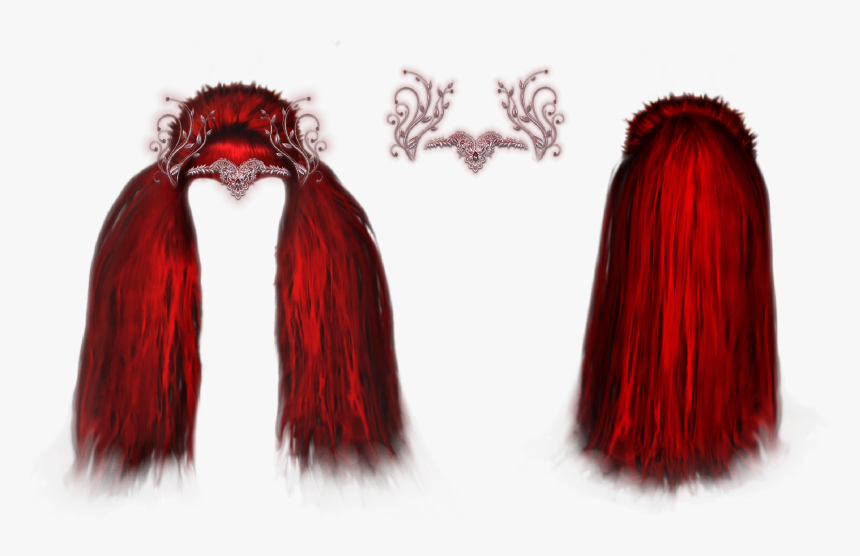 Crown Clipart Maroon - Red Long Hair Png, Transparent Png, Free Download