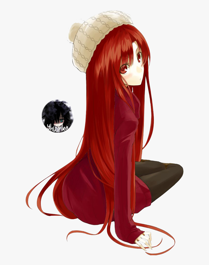 Red Haired Girl Render - Anime Girl Red Hair Red Eyes, HD Png Download, Free Download