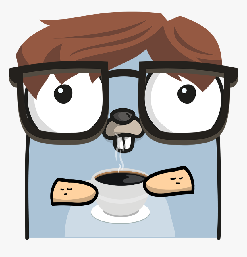 Cartoon Gopher With Glasses - Golang Gopher Png, Transparent Png, Free Download