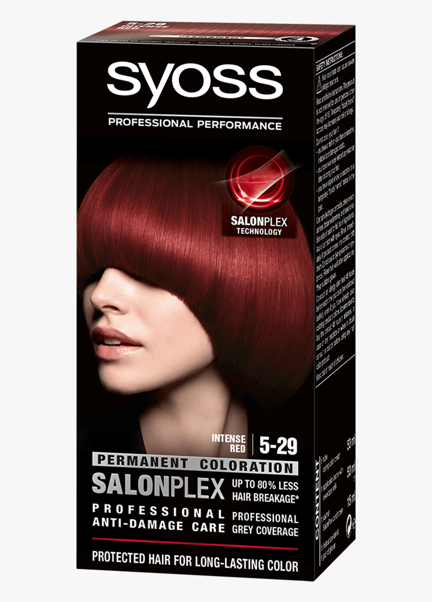 Syoss Com Color Salonplex 5 29 Intense Red - Syoss Red Hair Color, HD Png Download, Free Download