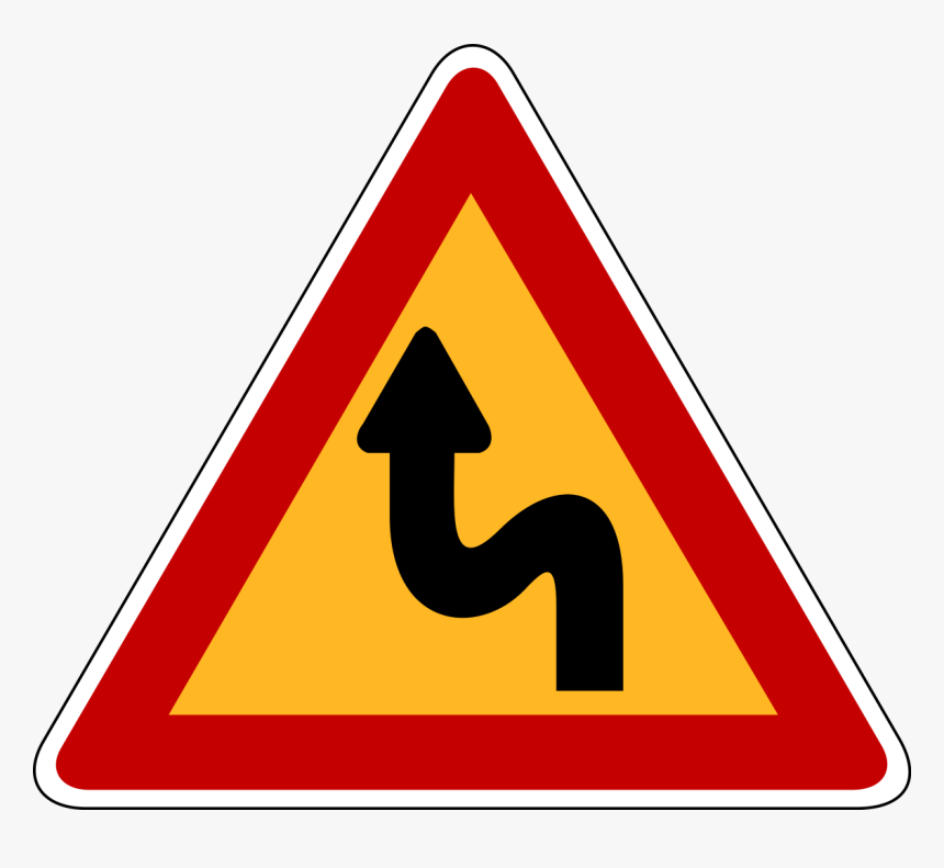 Dangerous Left Curve Sign, HD Png Download, Free Download