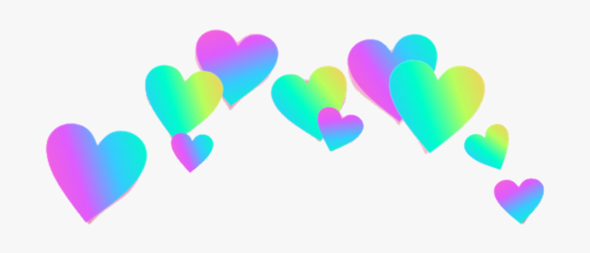 Rainbow Hearts Png - Picsart Heart Crown Png, Transparent Png, Free Download