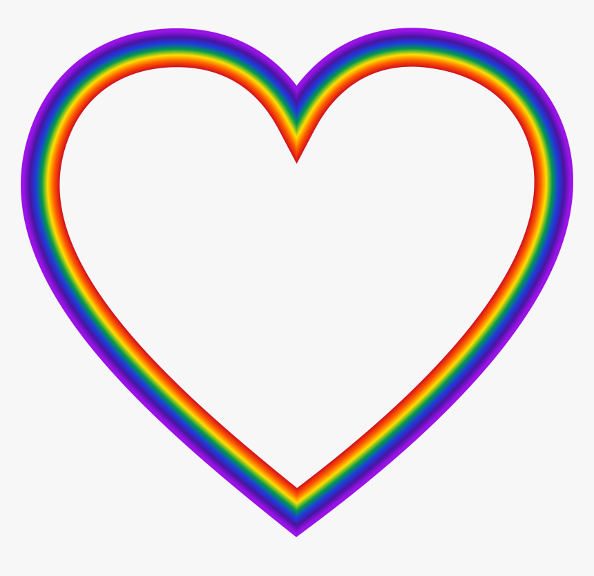 Clip Art Rainbow Heart Clipart - Rainbow Heart Clipart Png, Transparent Png, Free Download