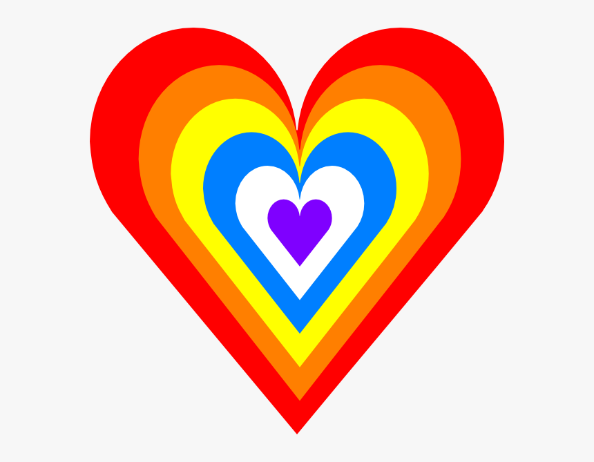Rainbow Heart Svg Clip Arts - Rainbow Heart Clipart, HD Png Download - kind...