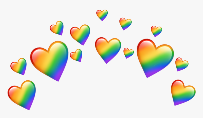 Transparent Crown Emoji Png - Rainbow Heart Crown Png, Png Download, Free Download