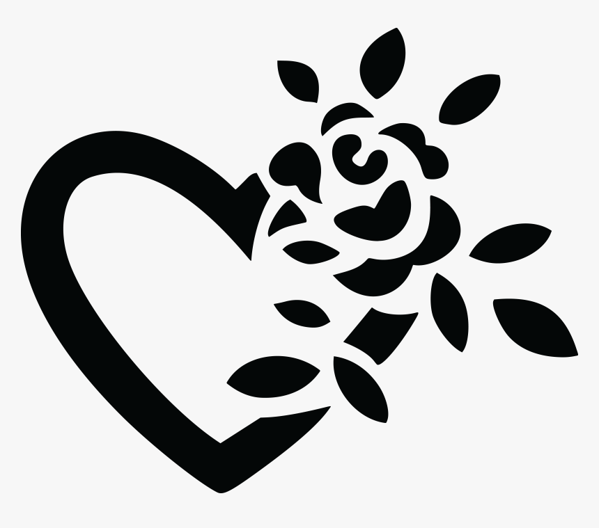 Floral Heart Metamorphosis Clip Arts - Heart Black And White Logo, HD Png Download, Free Download