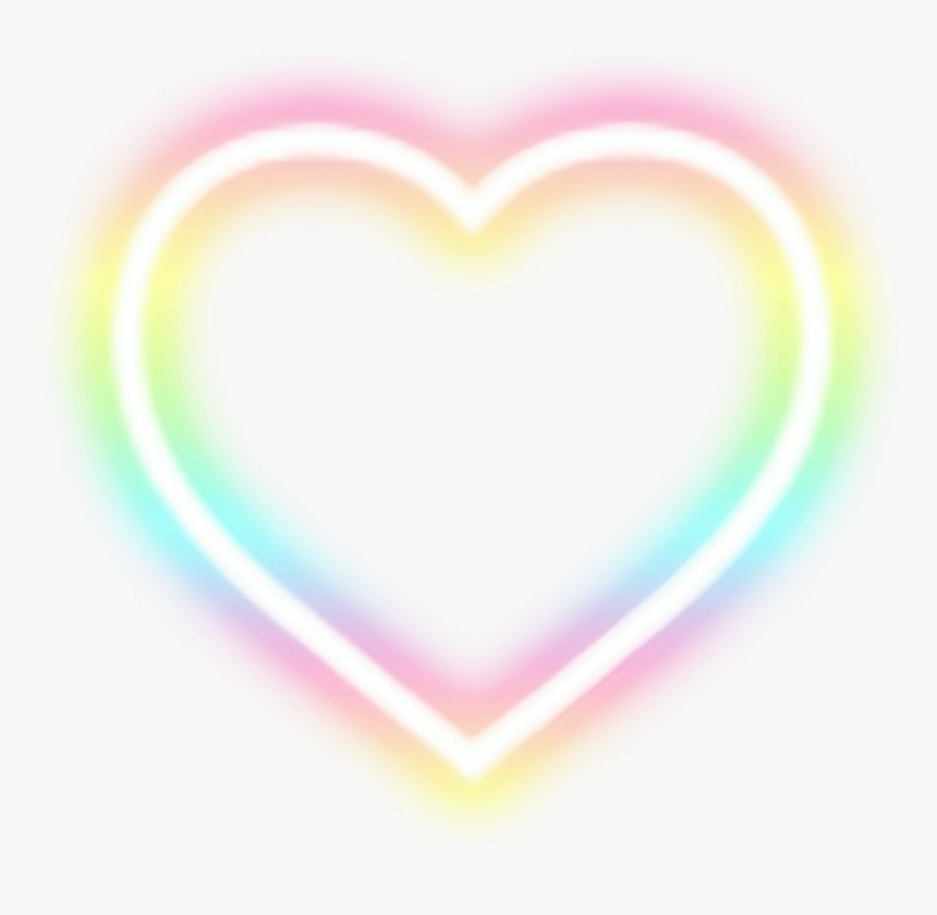 #rainbow #heart #love - Corazon Blanco Neon Png, Transparent Png, Free Download