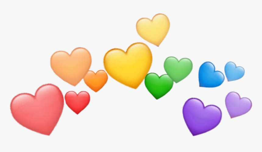 #hearts #heart #rainbow #crown #heartcrown #bubble - Rainbow Heart Crown Png, Transparent Png, Free Download