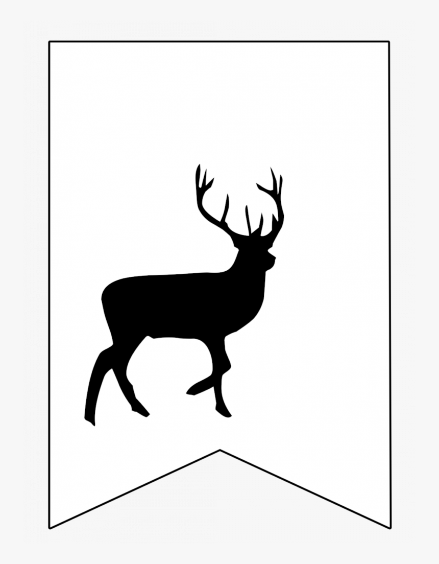 Harry Potter Banner Free Printable Decor - Silhouette Of A Reindeer, HD Png Download, Free Download