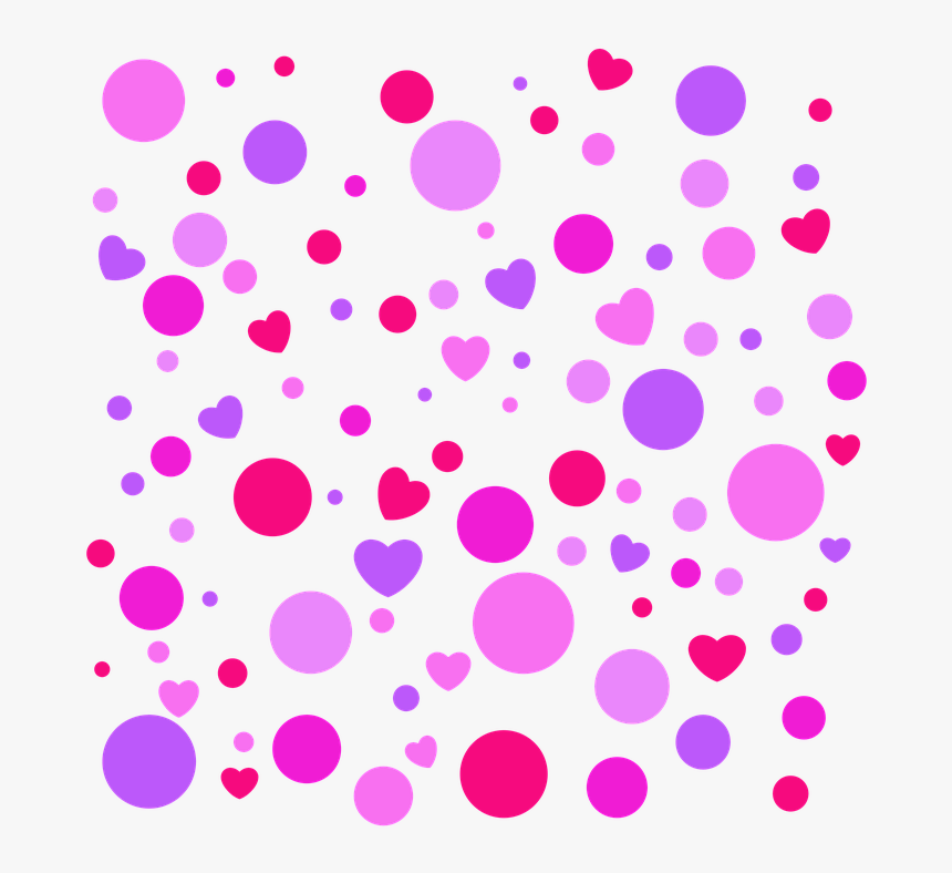 Colorful, Hearts, Valentine, Patterns, Backgrounds - Colorful Polka Dots Png, Transparent Png, Free Download