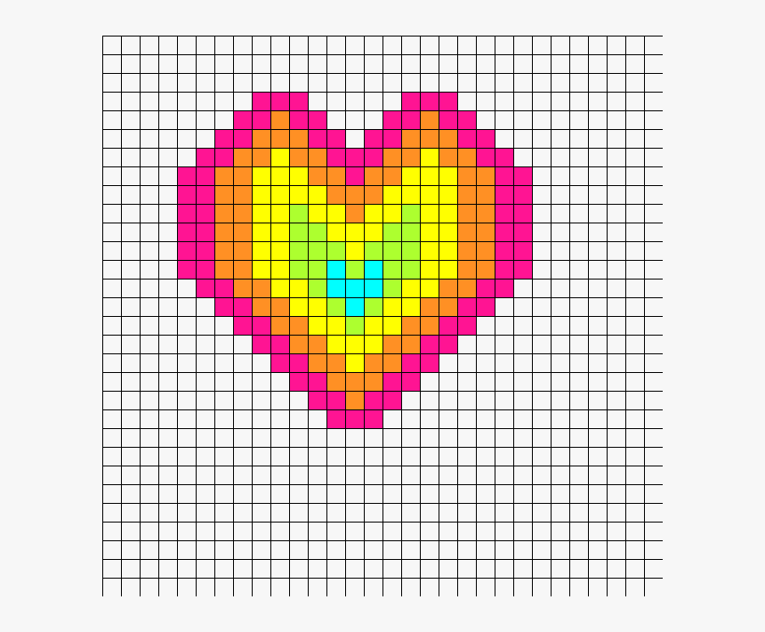 Perler Bead Rainbow Heart Perler Bead Pattern / Bead - Pixel Art Logo Deadpool, HD Png Download, Free Download