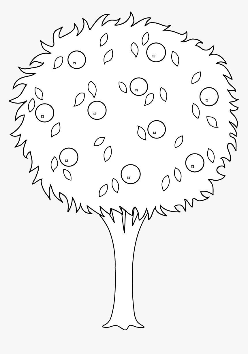 Png Freeuse Download Orange Art Free Clip - Outline Apple Tree Clipart, Transparent Png, Free Download