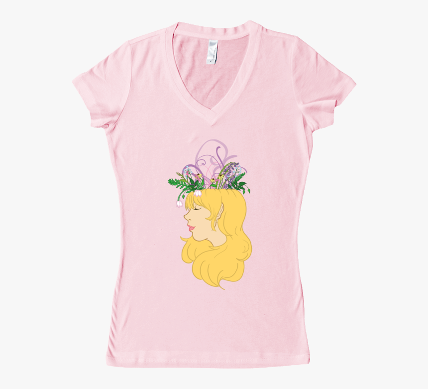 Flower Crown Women"s V-neck - Cartoon, HD Png Download, Free Download