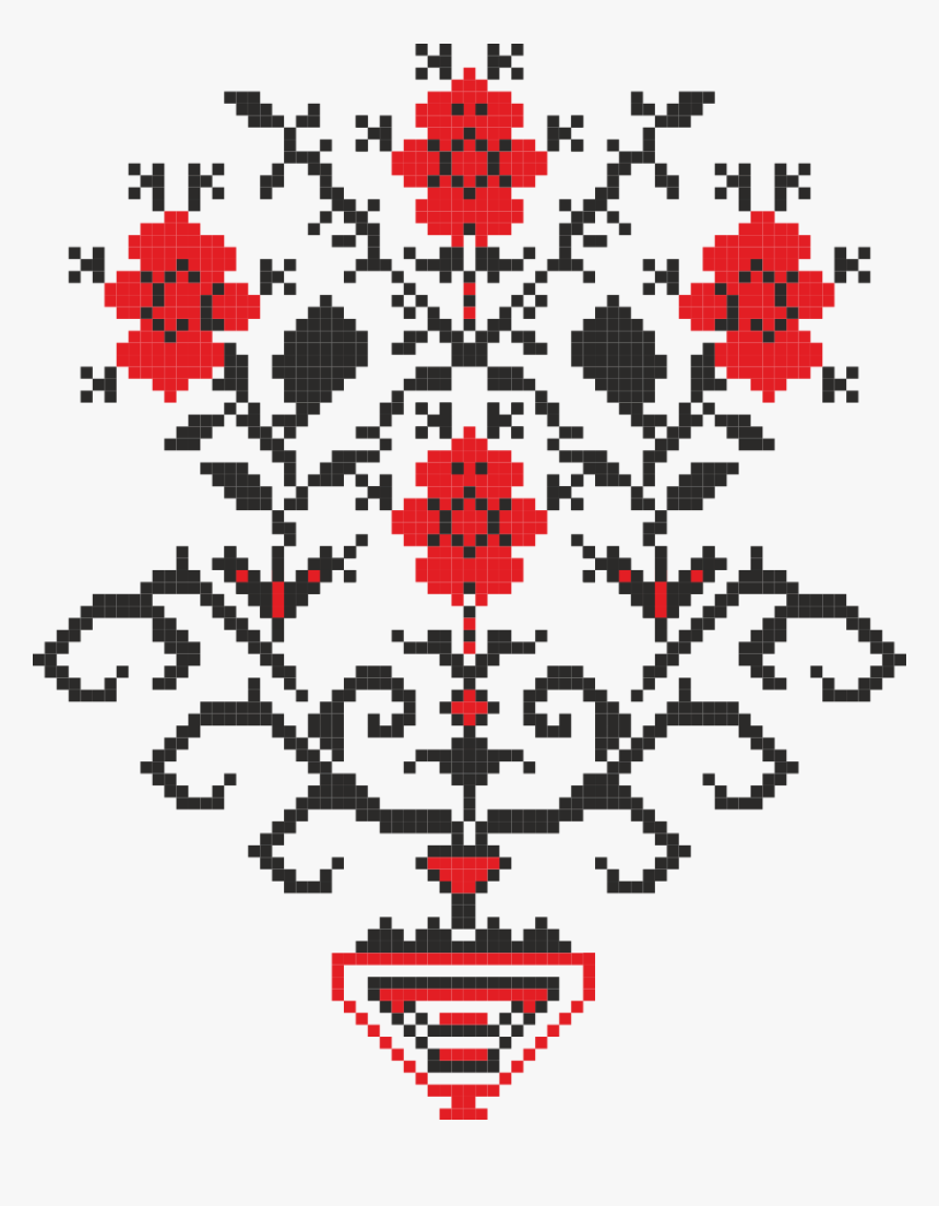 Ukrainian Embroidery Png - Ukrainian Embroidered Flowers Clipart, Transparent Png, Free Download