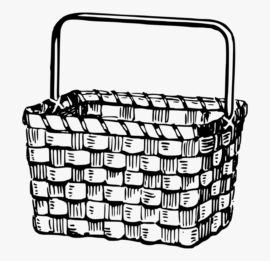 Rectangle,line Art,material - Basket Drawings, HD Png Download, Free Download