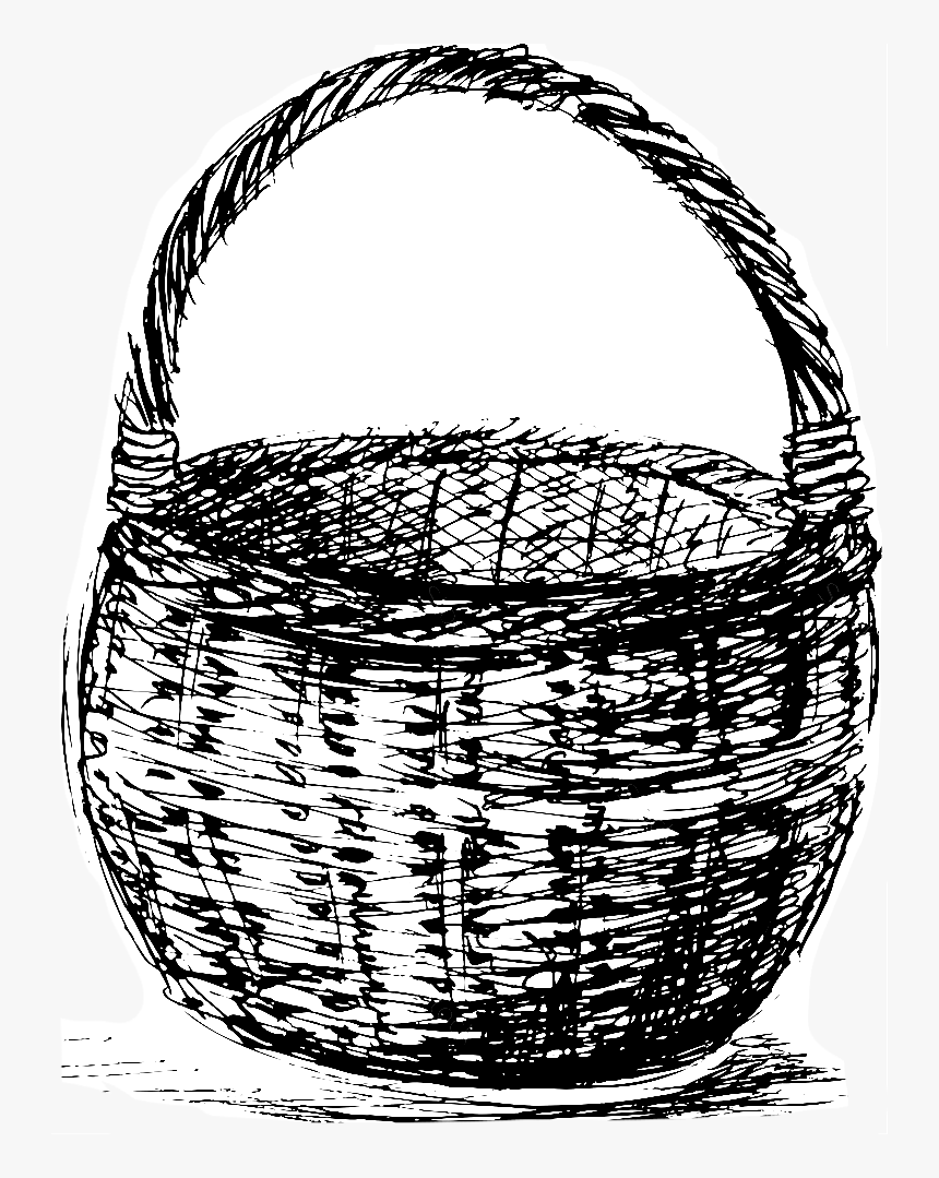 Weaving Drawing Wicker Basket Basket Drawings, HD Png Download kindpng