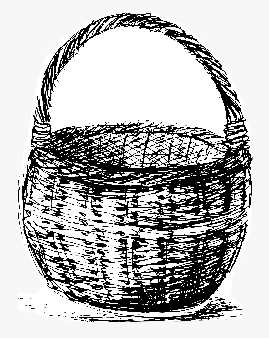 Weaving Drawing Wicker Basket - Basket Drawings, HD Png Download, Free Download