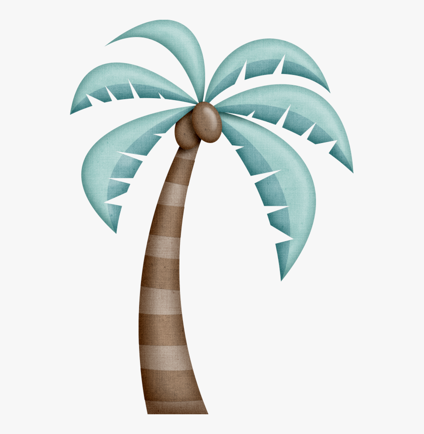 Beach With Palm Trees Vector Illustration - Aesthetic Beach Png, Transparent Png, Free Download
