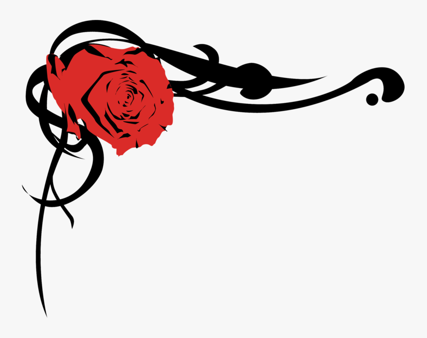 Gothic Rose Border - Page Borders Of Rose, HD Png Download, Free Download