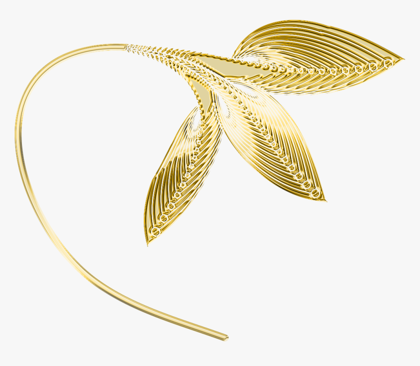 Gold Decorative Leaves Png Clipart - Gold Leaf Transparent Background, Png Download, Free Download