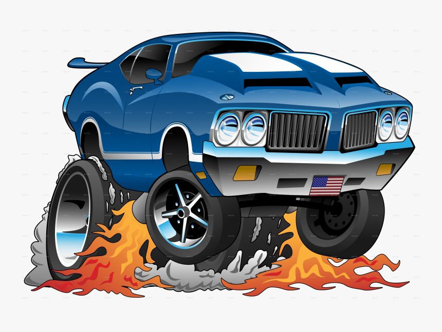 Cartoon Muscle Car, HD Png Download, Free Download