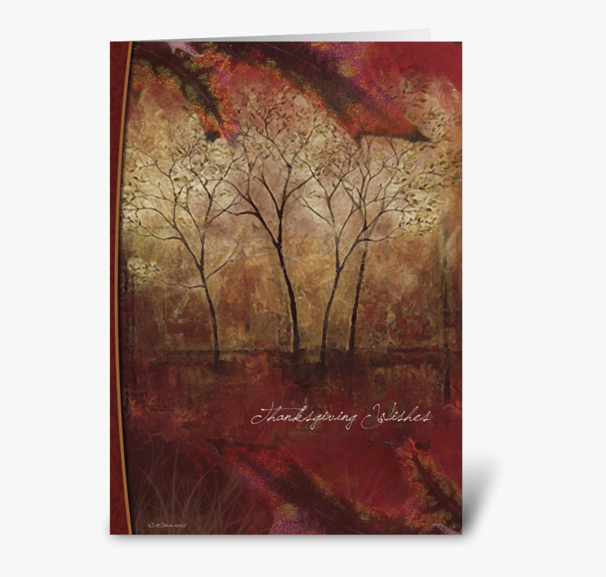 Painted Fall Trees Thanksgiving Card Greeting Card - Picture Frame, HD Png Download, Free Download
