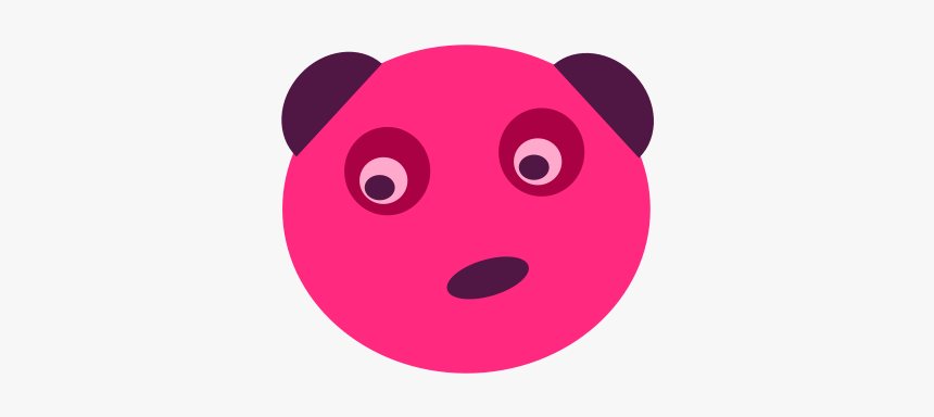 Pink Panda Face Svg Clip Arts - Gambar Panda Berwarna Pink, HD Png Download, Free Download