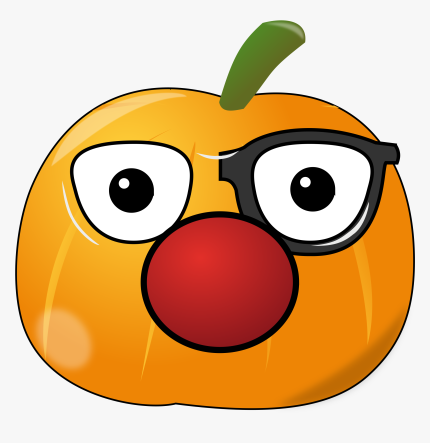 Clowny Pumpkin - Cute Cartoon Pumpkin Halloween Face, HD Png Download, Free Download