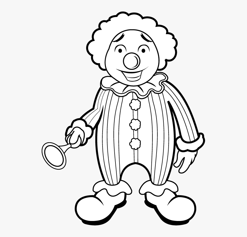 Clown Clipart Black And White - Clown Clipart Black And White Png, Transparent Png, Free Download