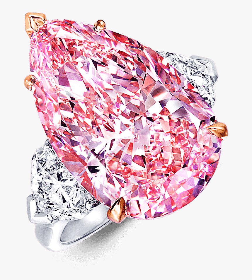 Pink Graff Pear Diamond Ring, HD Png Download, Free Download