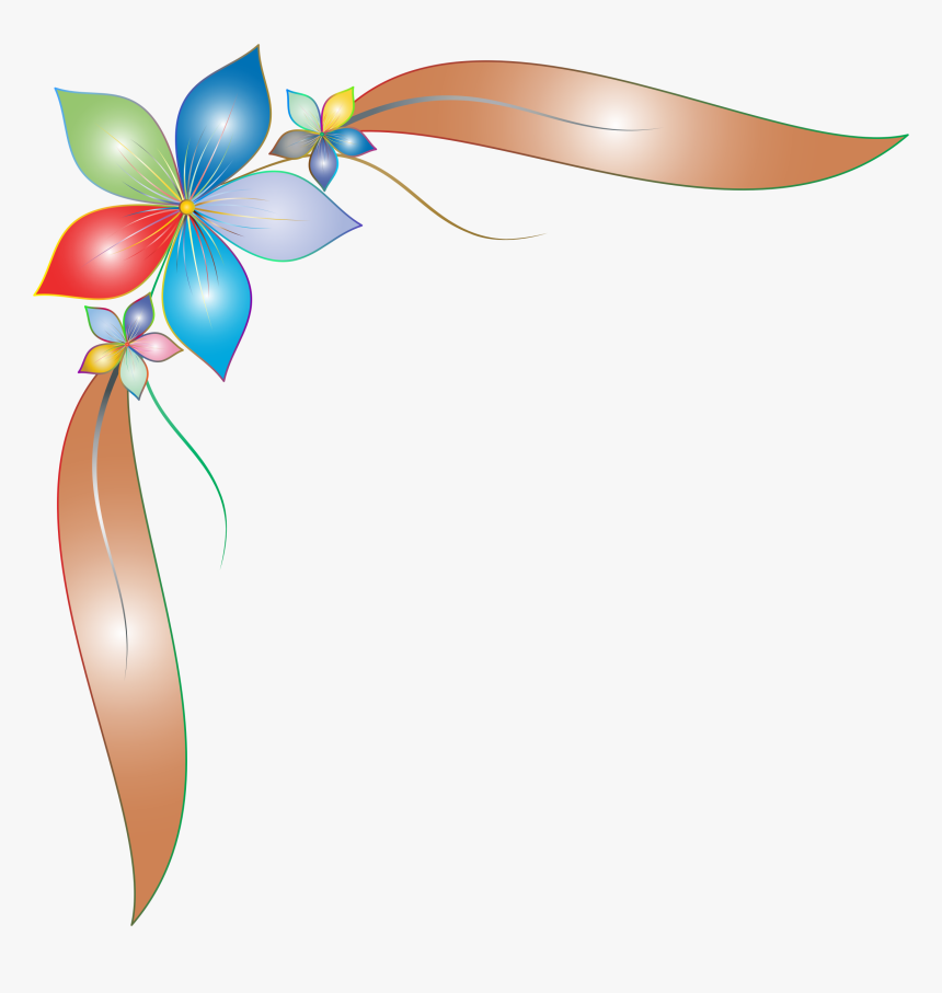 This Free Icons Png Design Of Prismatic Simple Corner - Simple Flower Border Design, Transparent Png, Free Download