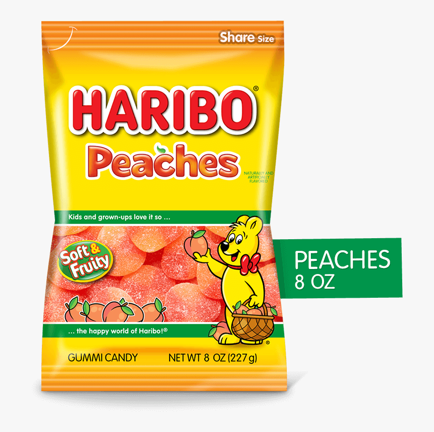 Haribo Peaches 8 Oz"
 Title=""
 Class="product Packshot - Convenience Food, HD Png Download, Free Download