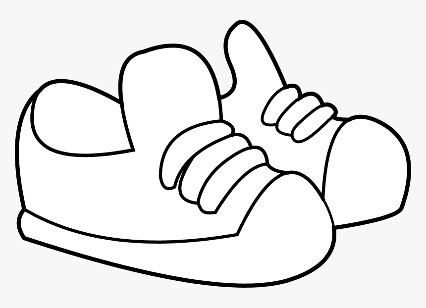 Shoe Print Clipart Free Clip Art On - Tennis Shoes Clipart Black And White, HD Png Download, Free Download