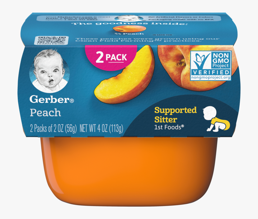 1st Foods Peach - Gerber First Foods Peas, HD Png Download, Free Download