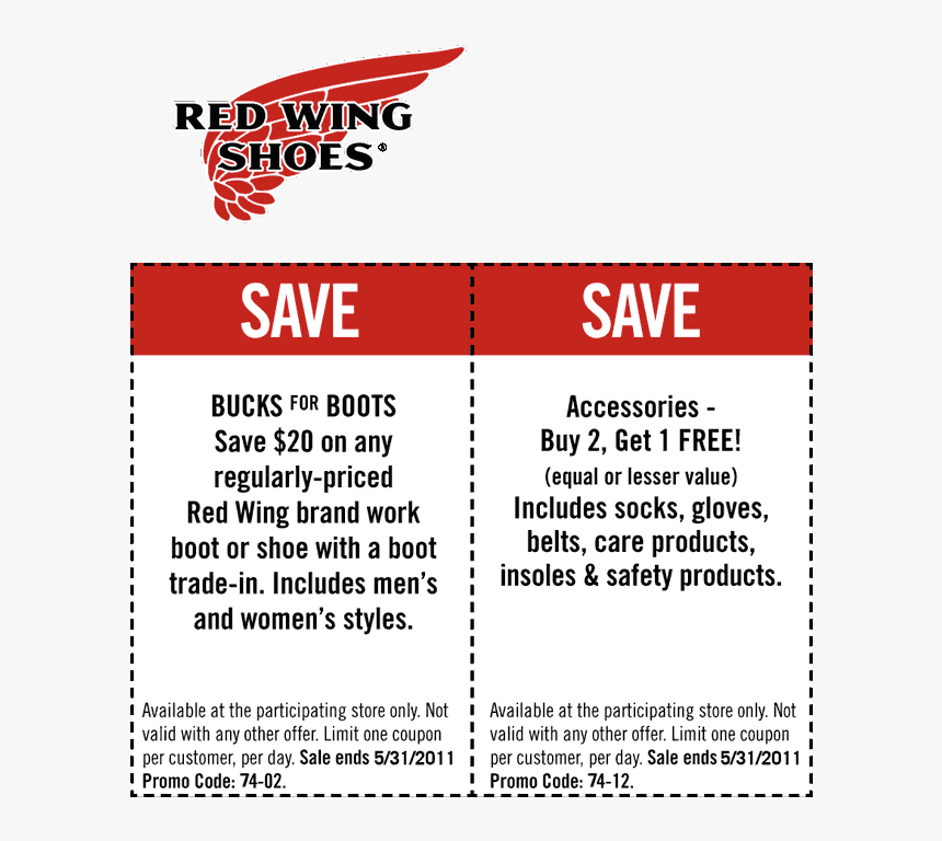 Red Wing Boots Coupons 2018, HD Png Download, Free Download