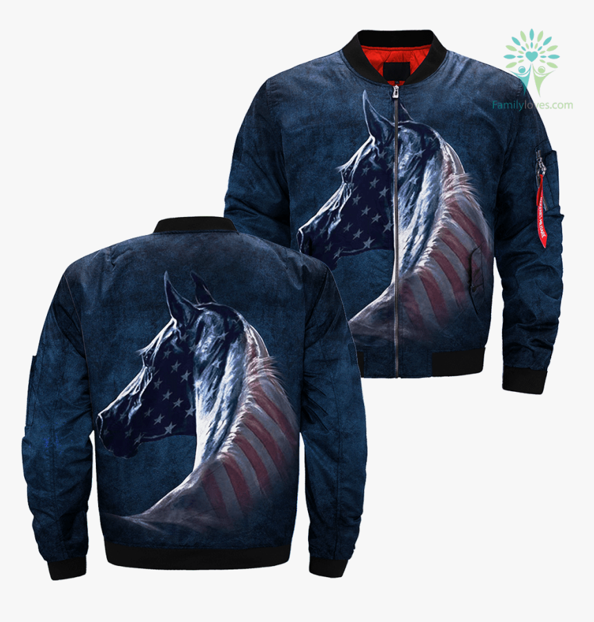 Patriotic Horse Over Print Jacket %tag Familyloves - Bative American Werewolf Sweater, HD Png Download, Free Download