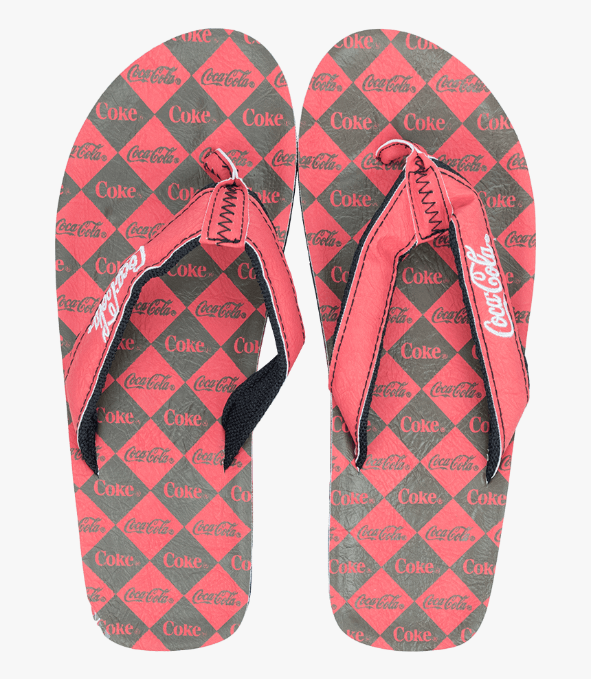 Coca Cola Diamond Print Women"s Flip Flops"
 Title="coca - Shoes And Slippers, HD Png Download, Free Download