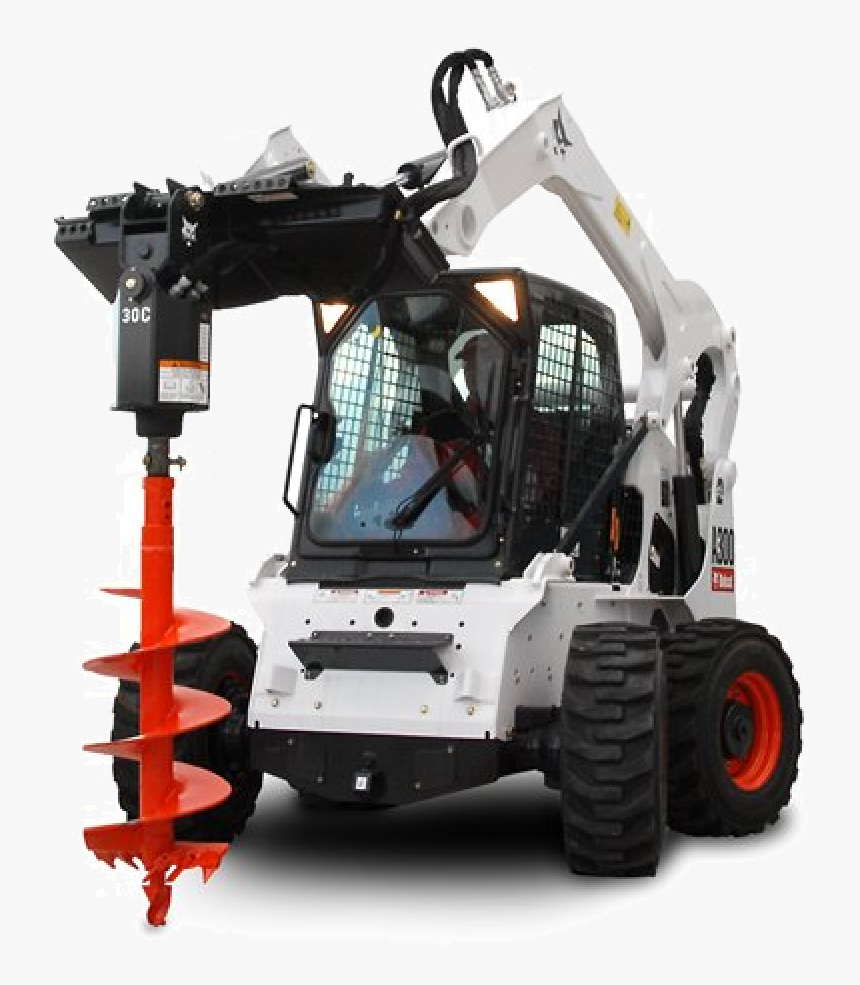 Bobcat Loader With Auger Drill - Auger Bobcat, HD Png Download, Free Download