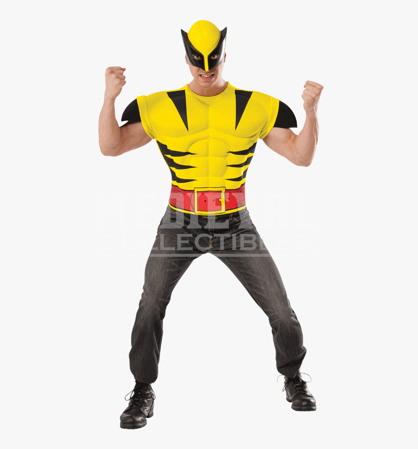 Adult Deluxe Wolverine Costume Top And Mask Set - Costume, HD Png Download, Free Download