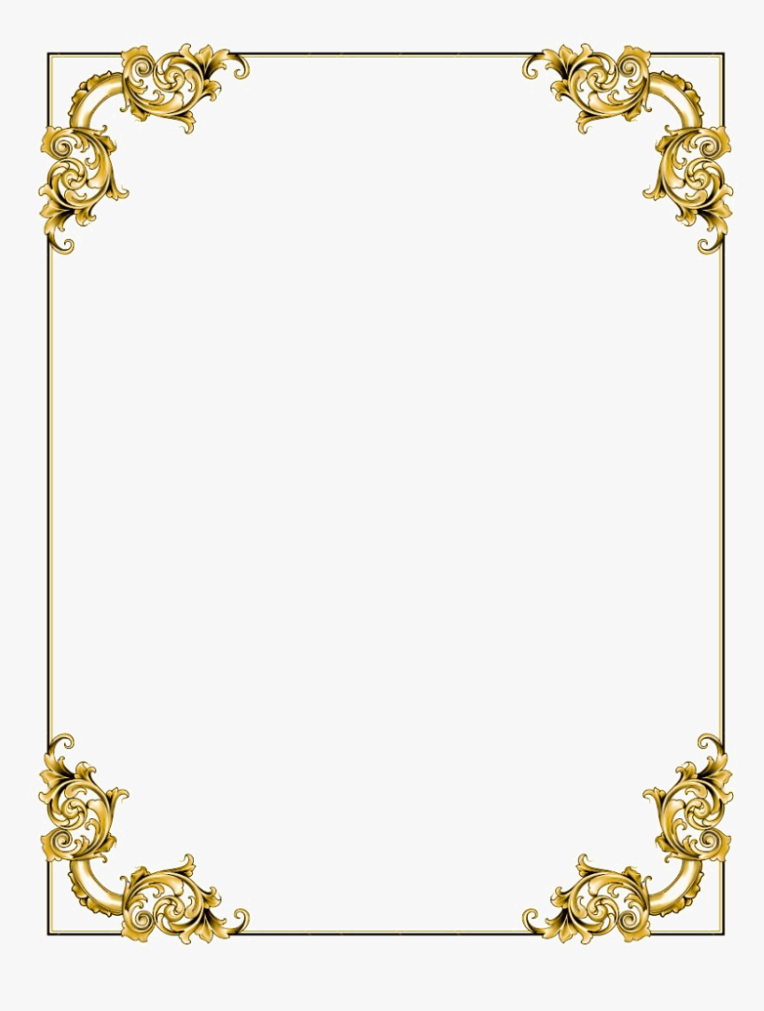 Border Frames Png Free Pic - Gold Border Png Hd, Transparent Png, Free Download