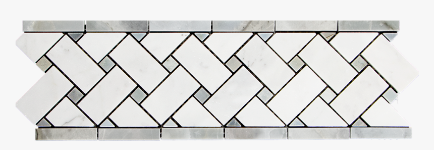 Bianco Gioia W Grey Marble Mosaic Tile Basketweave - Grey Mosaic Tile Border, HD Png Download, Free Download