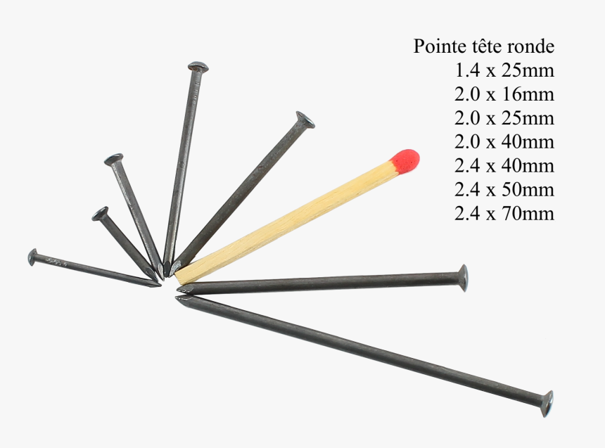 Round Head Hardened Steel Nail Ø - Match, HD Png Download, Free Download