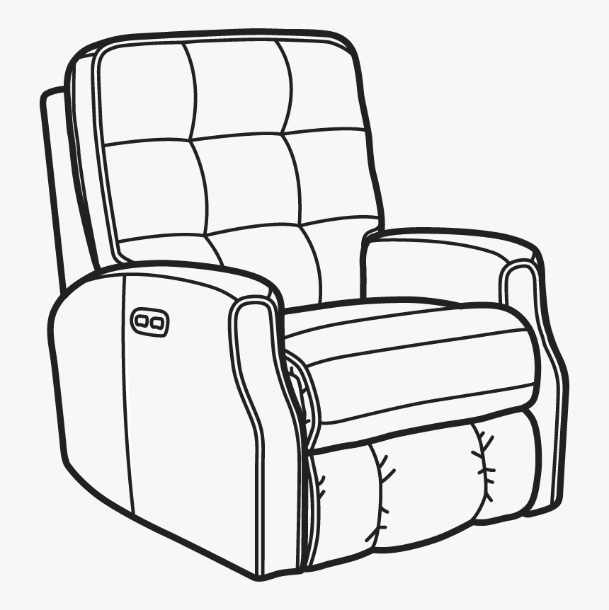 Devon Leather Power Rocking Recliner With Power Headrest - Drawing Of Recliner, HD Png Download, Free Download