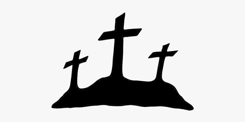 Hill Cross On Clipart Transparent Png - Three Crosses On A Hill Silhouette, Png Download, Free Download