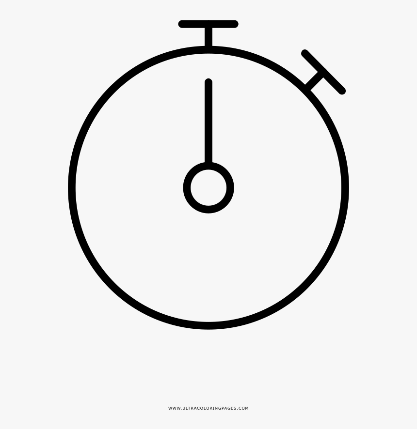 Stopwatch Coloring Page - Circle, HD Png Download, Free Download