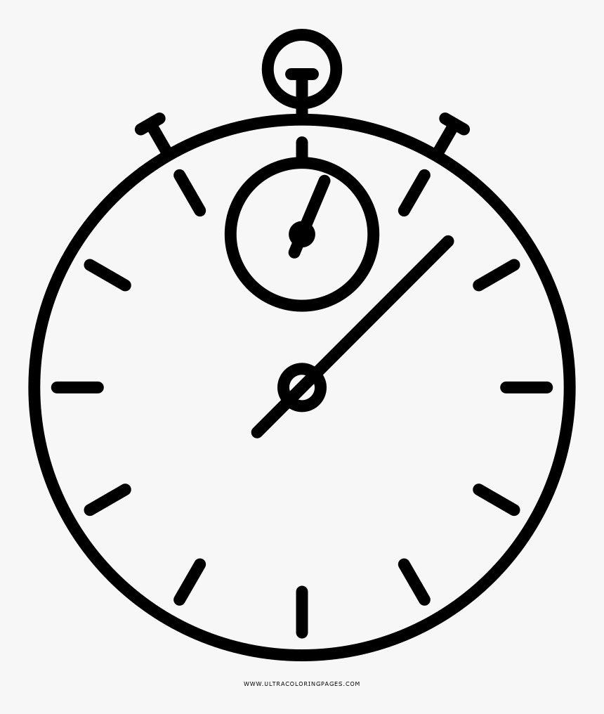 Stopwatch Coloring Page - Stop Watch Illustration Free, HD Png Download, Free Download